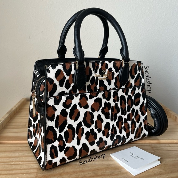 ♠️Kate Spade Madison Spotted Leopard Small Satchel - Picture 2 of 15